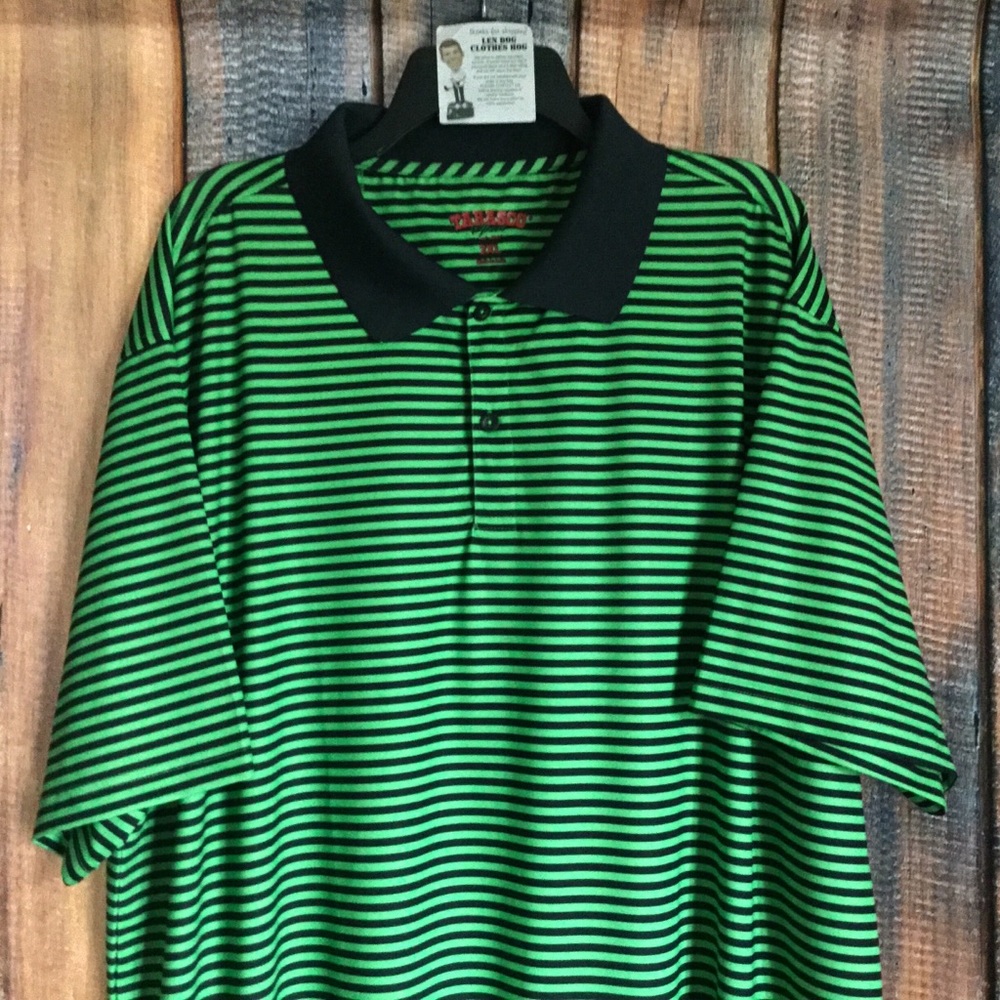Tabasco Poly Spandex Striped Golf Polo Shirt